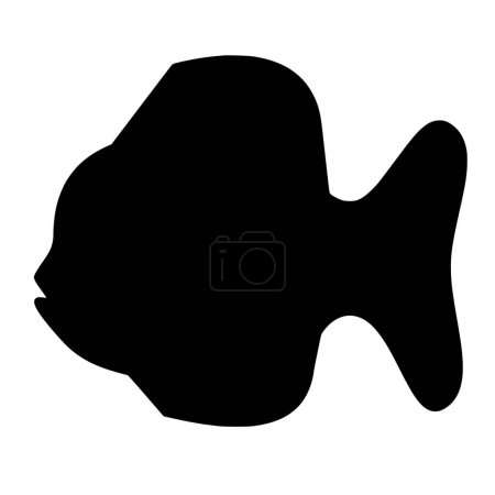 Ilustración de Silueta vectorial de peces sobre fondo blanco - Imagen libre de derechos