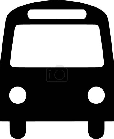 Téléchargez les illustrations : Silhouette vectorielle de bus sur fond blanc - en licence libre de droit