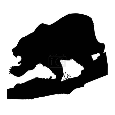 Illustration for Vector silhouette of bear on white background - Royalty Free Image