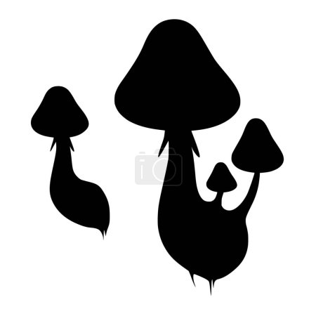 Photo for Vector silhouette of mushroom on white background - Royalty Free Image