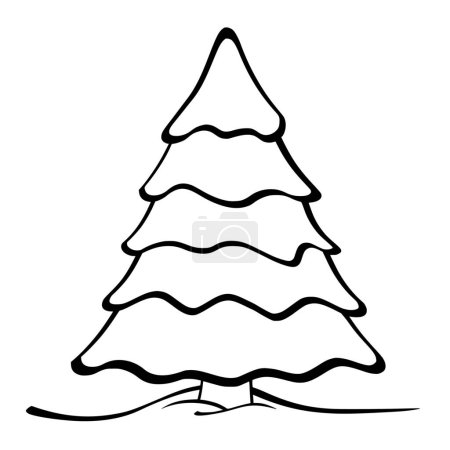 Vector silhouette of tree on white background