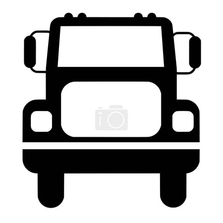 Ilustración de Silueta vectorial de camión sobre fondo blanco - Imagen libre de derechos