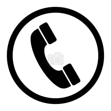 Photo for Vector silhouette of telephone on white background - Royalty Free Image