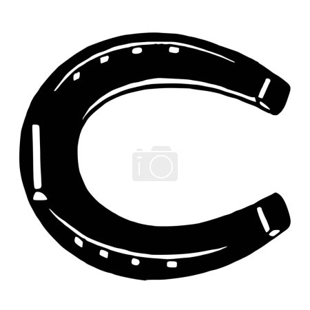 Illustration for Vector silhouette of horseshoe on white background - Royalty Free Image