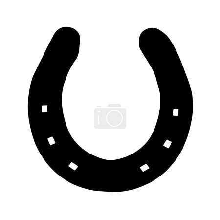Illustration for Vector silhouette of horseshoe on white background - Royalty Free Image