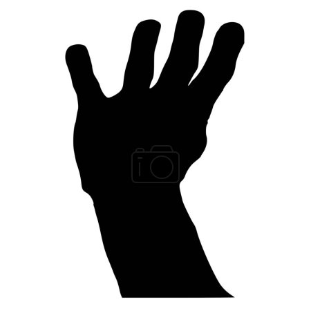 Illustration for Vector silhouette of hand on white background - Royalty Free Image