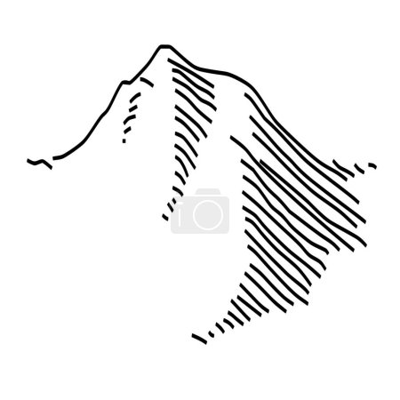Ilustración de Silueta vectorial de montaña sobre fondo blanco - Imagen libre de derechos
