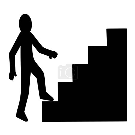 Vector silhouette of stairs on white background