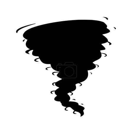 Illustration for Vector silhouette of tornado on white background - Royalty Free Image
