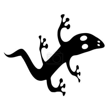 Ilustración de Silueta vectorial de lagarto sobre fondo blanco - Imagen libre de derechos