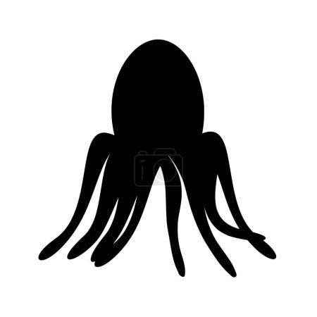 Illustration for Vector silhouette of octopus on white background - Royalty Free Image