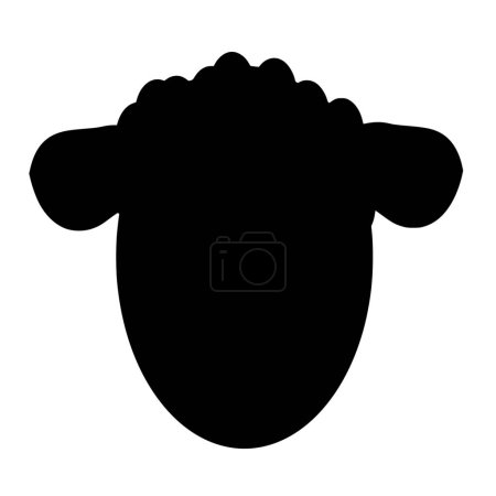 Ilustración de Silueta vectorial de oveja sobre fondo blanco - Imagen libre de derechos