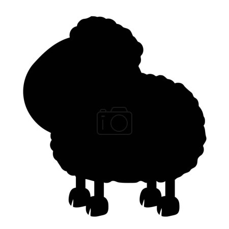 Illustration for Vector silhouette of sheep on white background - Royalty Free Image