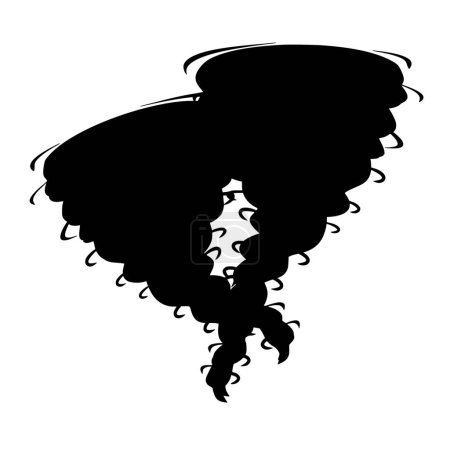 Illustration for Vector silhouette of tornado on white background - Royalty Free Image