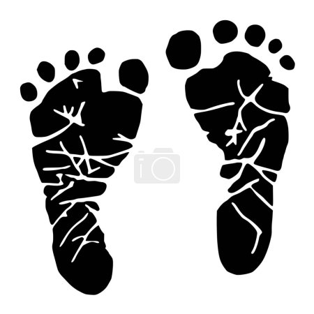 Illustration for Vector silhouette of footprints on white background - Royalty Free Image