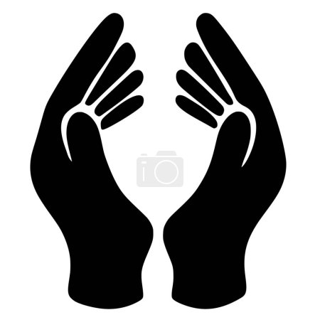 Illustration for Vector silhouette of hands on white background - Royalty Free Image