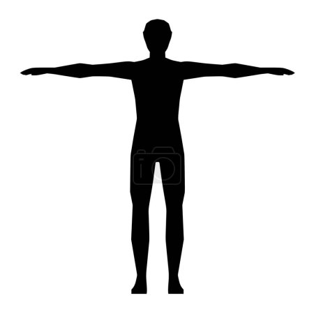 Vector silhouette of stretching on white background