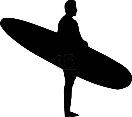 Photo for Vector silhouette of surfing on white background - Royalty Free Image