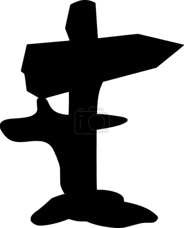 Ilustración de Silueta vectorial de la señal sobre fondo blanco - Imagen libre de derechos