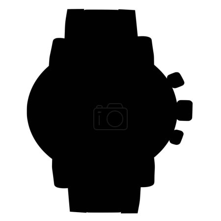 Ilustración de Silueta vectorial del reloj sobre fondo blanco - Imagen libre de derechos