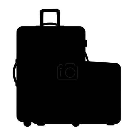Illustration for Vector silhouette of Travel Bag on white background - Royalty Free Image