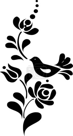 Photo for Vector silhouette of floral ornament on white background - Royalty Free Image