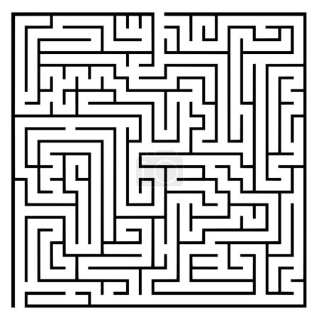 Téléchargez les illustrations : Silhouette vectorielle de labyrinthe sur fond blanc - en licence libre de droit