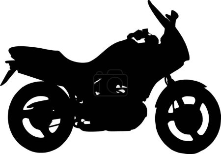 Ilustración de Silueta vectorial de la motocicleta sobre fondo blanco - Imagen libre de derechos