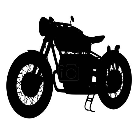 Ilustración de Silueta vectorial de la motocicleta sobre fondo blanco - Imagen libre de derechos