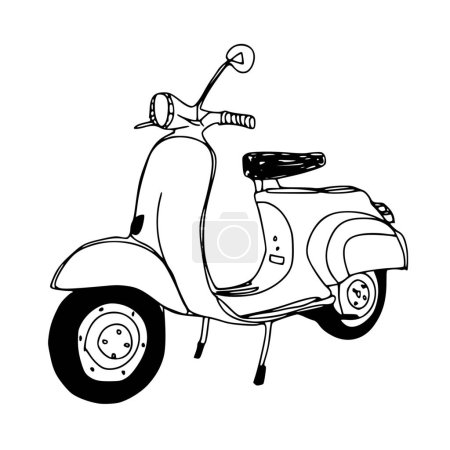 Vector silhouette of vespa on white background