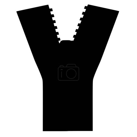 Illustration for Vector silhouette of zipper on white background - Royalty Free Image