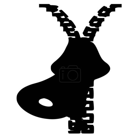 Illustration for Vector silhouette of zipper on white background - Royalty Free Image