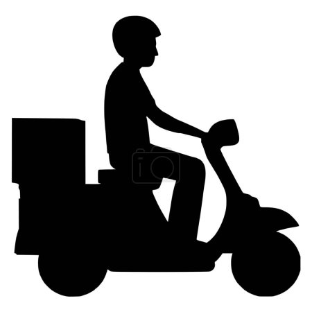 Ilustración de Silueta vectorial de moto sobre fondo blanco - Imagen libre de derechos