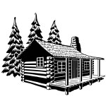 Vector silhouette of house on white background