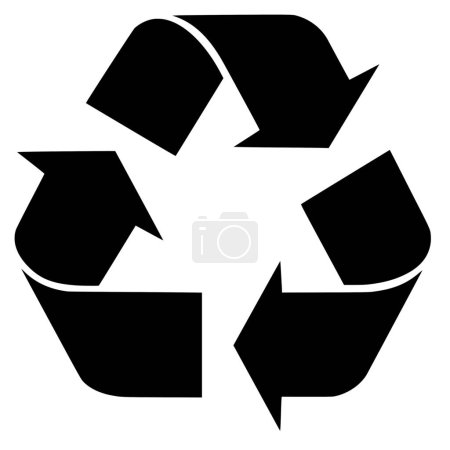 Ilustración de Silueta vectorial de reciclaje sobre fondo blanco - Imagen libre de derechos