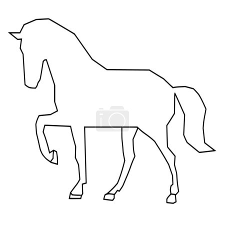 Silueta vectorial de caballo sobre fondo blanco
