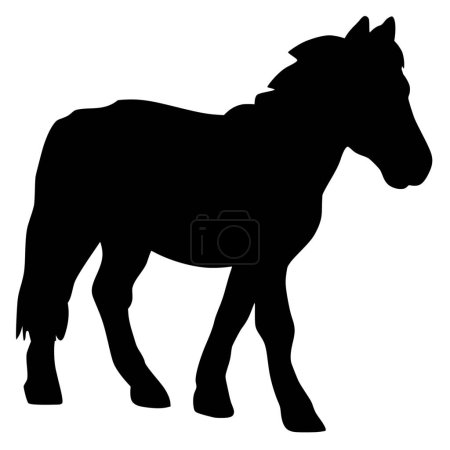 Illustration for Vector silhouette of horse on white background - Royalty Free Image