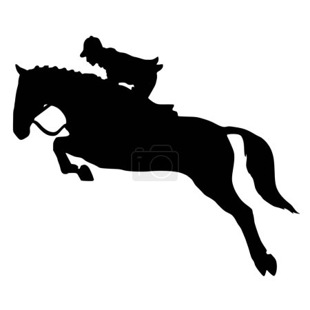 Silhouette vectorielle de cheval sur fond blanc
