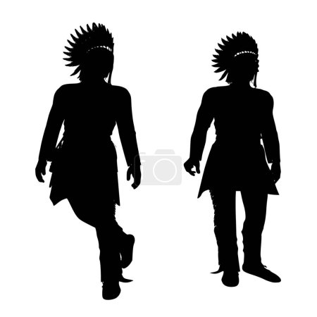 Photo for Vector silhouette of indian on white background - Royalty Free Image