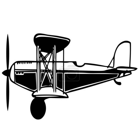 Ilustración de Silueta vectorial de avión sobre fondo blanco - Imagen libre de derechos