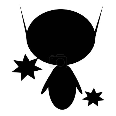 Ilustración de Silueta vectorial de alien sobre fondo blanco - Imagen libre de derechos