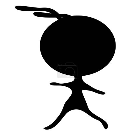 Ilustración de Silueta vectorial de alien sobre fondo blanco - Imagen libre de derechos