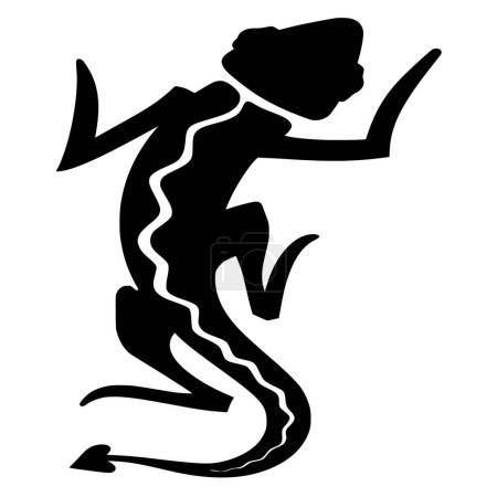 Ilustración de Silueta vectorial de gecko sobre fondo blanco - Imagen libre de derechos