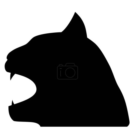 Téléchargez les illustrations : Silhouette vectorielle de Panthère sur fond blanc - en licence libre de droit