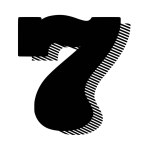 Vector silhouette of number 7 on white background