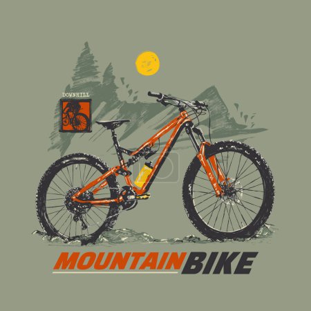 Mountainbike im Sketch-Stil. Vektor-Illustration für Ihr Design.