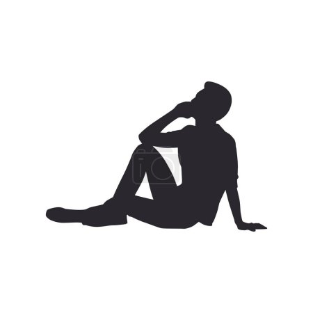 A silhouette of a thoughtful person in a relaxed pose.