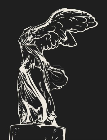 Illustration for A detailed illustration of the Winged Victory of Samothrace. - Royalty Free Image