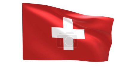 Photo for Switzerland flag, isolated on white background - Royalty Free Image