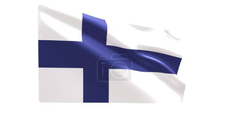 Photo for National flag, finland on a white background, 3 d rendering - Royalty Free Image